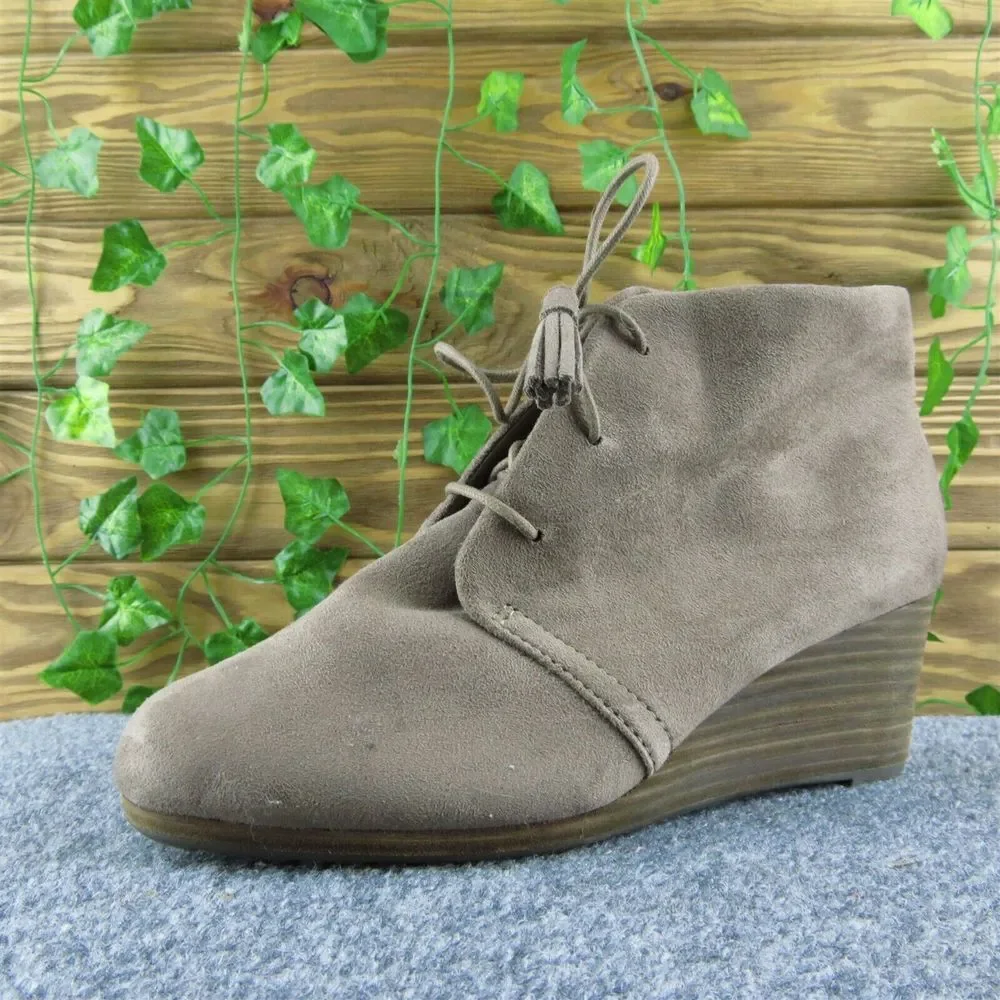 Dr. Scholl's Dakota Women Ankle Boots Brown Fabric‎ Lace Up Size 7.5 Wide